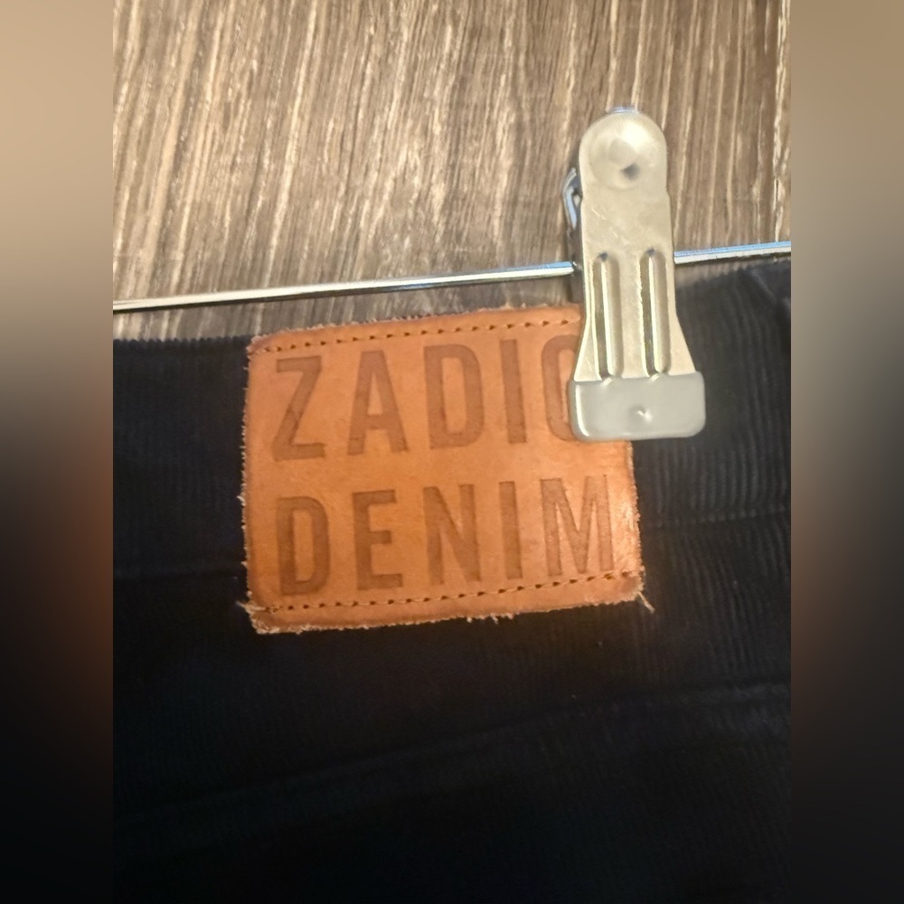 Zadig & Voltaire Eva Velours Black Faux Noir Cordouroy Jeans Size 27 - Picture 8 of 10